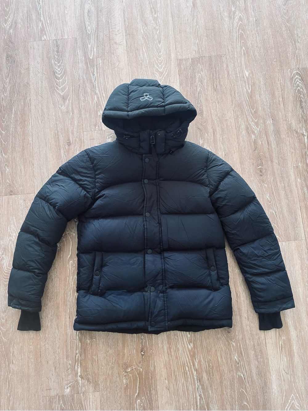TNA Women's Black Hooded Puffer Jacket